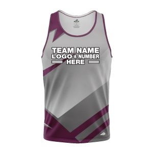 Custom Fully Sublimated Modern Pattern Violet Gray Performance Tank Top 24657