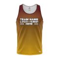 Custom Fully Sublimated Gradient Pattern Orange Performance Tank Top 24673