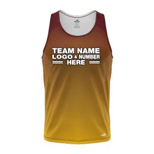 Custom Fully Sublimated Gradient Pattern Orange Performance Tank Top 24673