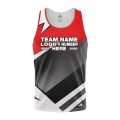 Custom Fully Sublimated Modern Pattern Red Black Gray Performance Tank Top 24727