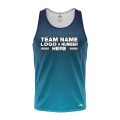 Custom Fully Sublimated Gradient Pattern Blue Performance Tank Top 24731