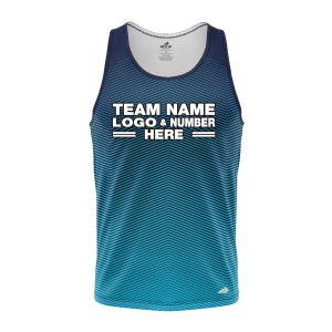 Custom Fully Sublimated Gradient Pattern Blue Performance Tank Top 24731