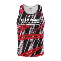 Custom Fully Sublimated Ripped Pattern Black Pink Red Performance Tank Top 24739