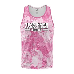 Custom Fully Sublimated Brushes Pattern Pink White Performance Tank Top 24767