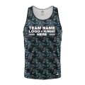 Custom Fully Sublimated Tactical Pattern Blue Gray Black Performance Tank Top 24791