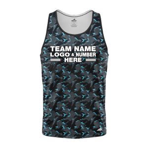 Custom Fully Sublimated Tactical Pattern Blue Gray Black Performance Tank Top 24791