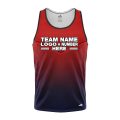 Custom Fully Sublimated Bold  Pattern Red Blue Performance Tank Top 24799