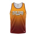 Custom Fully Sublimated Bold Pattern Orange Red Performance Tank Top 24807