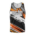 Custom Fully Sublimated Energetic Pattern Black Gray Orange Performance Tank Top 24833