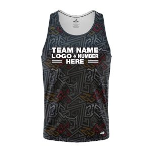 Custom Fully Sublimated Psychedelic Pattern Black Red Yellow Performance Tank Top 24853