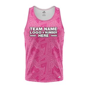 Custom Fully Sublimated Psychedelic Pattern Pink Performance Tank Top 24865