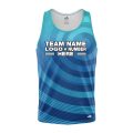 Custom Fully Sublimated Spiral Pattern Blues Performance Tank Top 24897