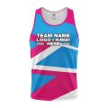 Custom Fully Sublimated Intricate Lines Pattern Pink SkyBlue Performance Tank Top 24921