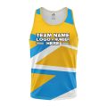 Custom Fully Sublimated Intricate Lines Pattern Yellow SkyBlue Performance Tank Top 24929