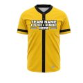 Custom Fully Sublimated Solid Four Pattern Yellow Black Performance Baseball Softball Full Buttons Jersey 25011