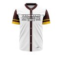 Custom Fully Sublimated Elegant Four Pattern White Yellow Black Performance Baseball Softball Full Buttons Jersey 25016