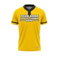 Custom Fully Sublimated Solid Four Pattern Yellow Black Performance Baseball Softball Two Buttons Jersey 25056
