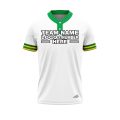 Custom Fully Sublimated Elegant Three Pattern White Yellow Green Performance Baseball Softball Two Buttons Jersey 25060