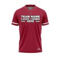 Custom Fully Sublimated Solid Seven Pattern Red White Performance Baseball Softball Two Buttons Jersey 25058