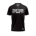 Custom Fully Sublimated Dots Pattern Black Gray Performance Baseball Softball Two Buttons Jersey 25065