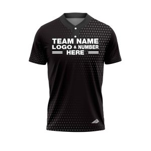 Custom Fully Sublimated Dots Pattern Black Gray Performance Baseball Softball Two Buttons Jersey 25065