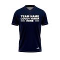 Custom Fully Sublimated Strong Pattern Dark Blue Performance Baseball Softball Two Buttons Jersey 25073