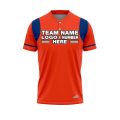 Custom Fully Sublimated Unique Six Pattern Orange Blue Performance Baseball Softball Two Buttons Jersey 25074