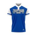 Custom Fully Sublimated Radiant Three Pattern Blue White Performance Baseball Softball Two Buttons Jersey 25080