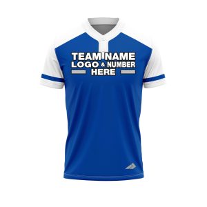 Custom Fully Sublimated Radiant Three Pattern Blue White Performance Baseball Softball Two Buttons Jersey 25080