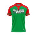 Custom Fully Sublimated Radiant Five Pattern Green Red Performance Baseball Softball Two Buttons Jersey 25082