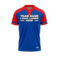 Custom Fully Sublimated Radiant Six Pattern Blue Red Performance Baseball Softball Two Buttons Jersey 25083