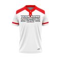 Custom Fully Sublimated Radiant Eleven Pattern White Red Performance Baseball Softball Two Buttons Jersey 25088