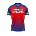 Custom Fully Sublimated Faded from the Bottom Three Pattern Red Blue Yellow Performance Baseball Softball Two Buttons Jersey 25090
