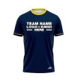 Custom Fully Sublimated Solid Three Pattern Dark Blue Yellow Performance Baseball Softball Jersey 25095
