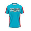Custom Fully Sublimated Three Stripes Waist Pattern SkyBlue Red White Performance Baseball Softball Jersey 25099