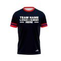 Custom Fully Sublimated Elegant Nine Pattern Dark Blue Red Performance Baseball Softball Jersey 25109