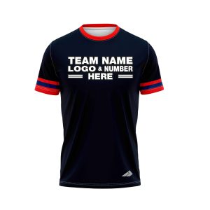 Custom Fully Sublimated Elegant Nine Pattern Dark Blue Red Performance Baseball Softball Jersey 25109