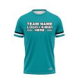 Custom Fully Sublimated Horizontal Stripes on Sleeves Three Pattern Teal White Black Performance Baseball Softball Jersey 25118